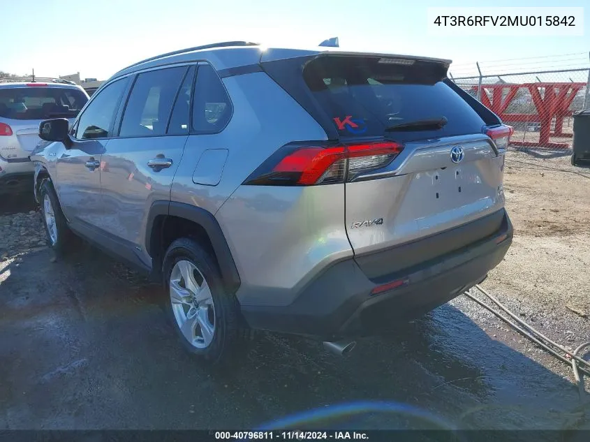 2021 Toyota Rav4 Hybrid Xle VIN: 4T3R6RFV2MU015842 Lot: 40796811