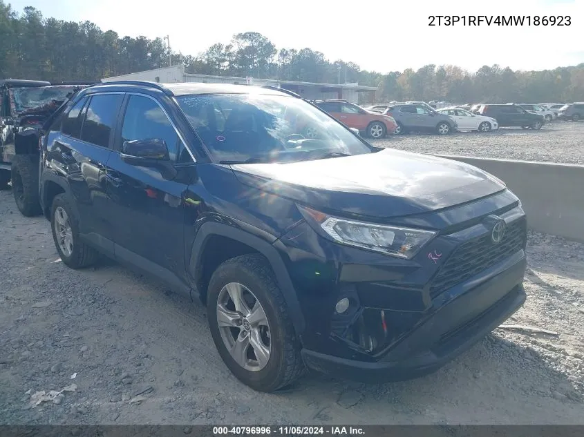 2021 Toyota Rav4 Xle VIN: 2T3P1RFV4MW186923 Lot: 40796996