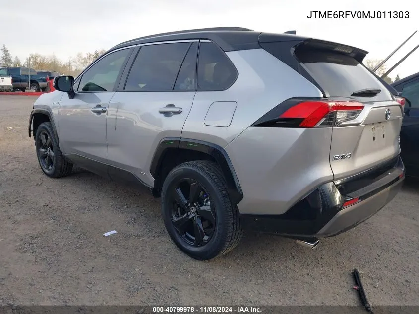 2021 Toyota Rav4 Hybrid Xse VIN: JTME6RFV0MJ011303 Lot: 40799978