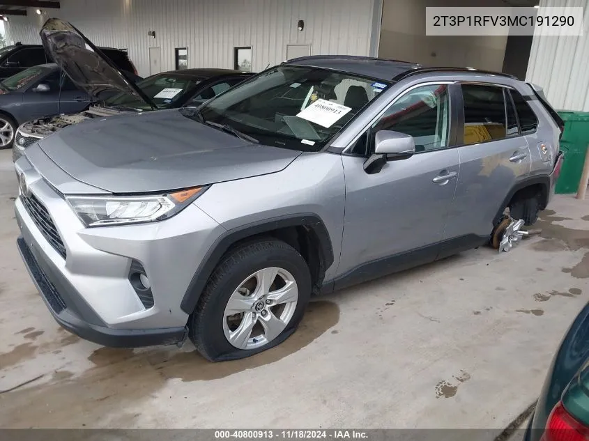 2021 Toyota Rav4 Xle/Xle Premium VIN: 2T3P1RFV3MC191290 Lot: 40800913