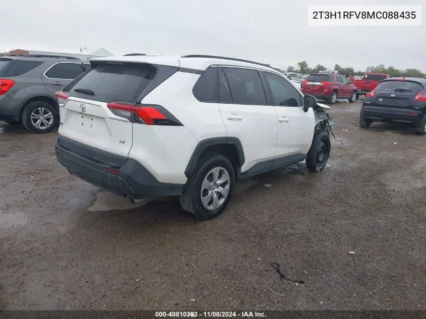 2021 Toyota Rav4 Le VIN: 2T3H1RFV8MC088435 Lot: 40810393