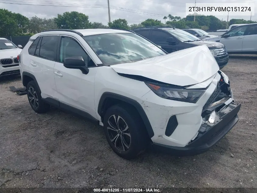 2021 Toyota Rav4 Le VIN: 2T3H1RFV8MC151274 Lot: 40815205