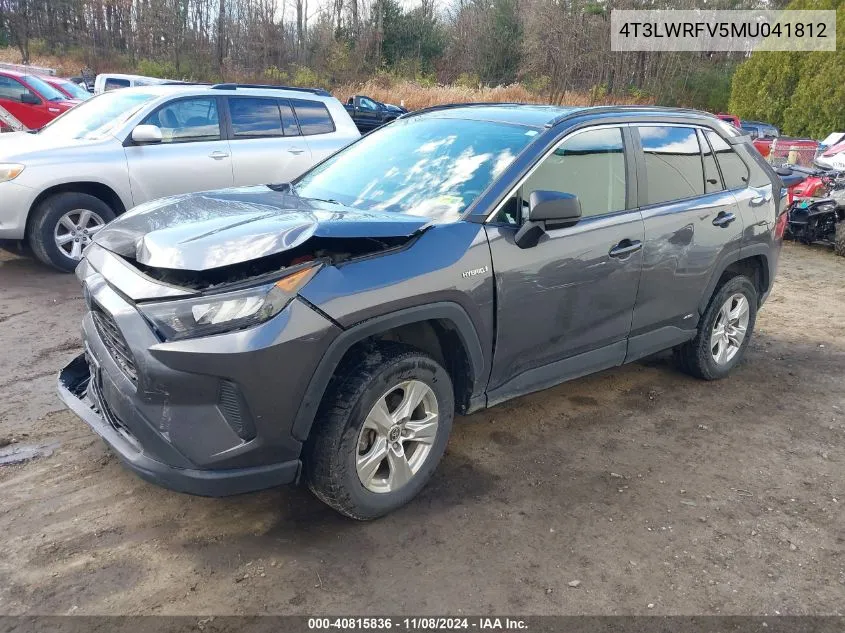 2021 Toyota Rav4 Hybrid Le VIN: 4T3LWRFV5MU041812 Lot: 40815836