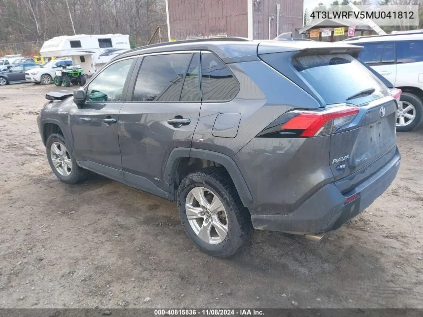 2021 Toyota Rav4 Hybrid Le VIN: 4T3LWRFV5MU041812 Lot: 40815836