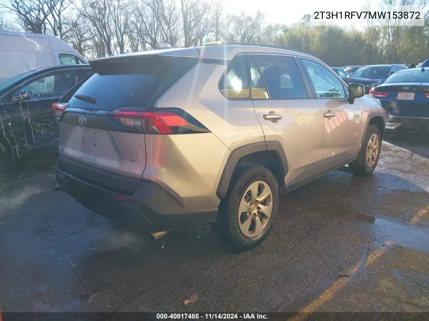 2021 Toyota Rav4 Le VIN: 2T3H1RFV7MW153872 Lot: 40817485