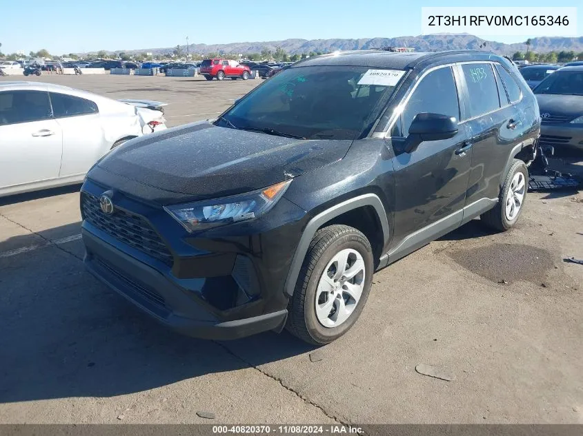 2021 Toyota Rav4 Le VIN: 2T3H1RFV0MC165346 Lot: 40820370