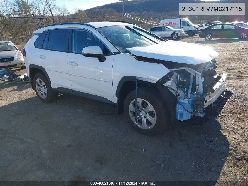 2T3G1RFV7MC217115 2021 Toyota Rav4 Le