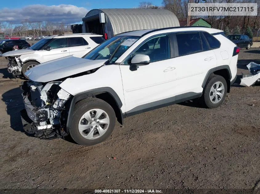 2T3G1RFV7MC217115 2021 Toyota Rav4 Le