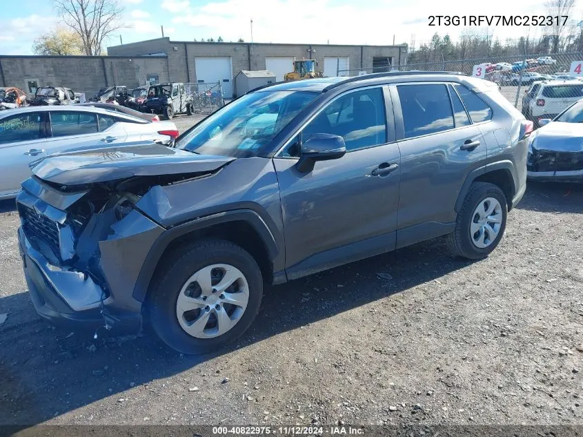 2T3G1RFV7MC252317 2021 Toyota Rav4 Le