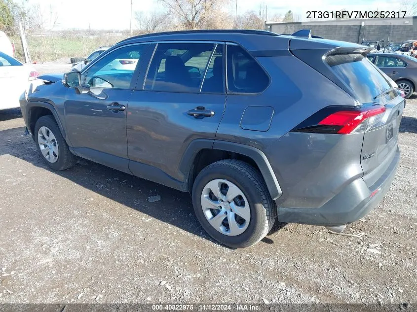 2T3G1RFV7MC252317 2021 Toyota Rav4 Le