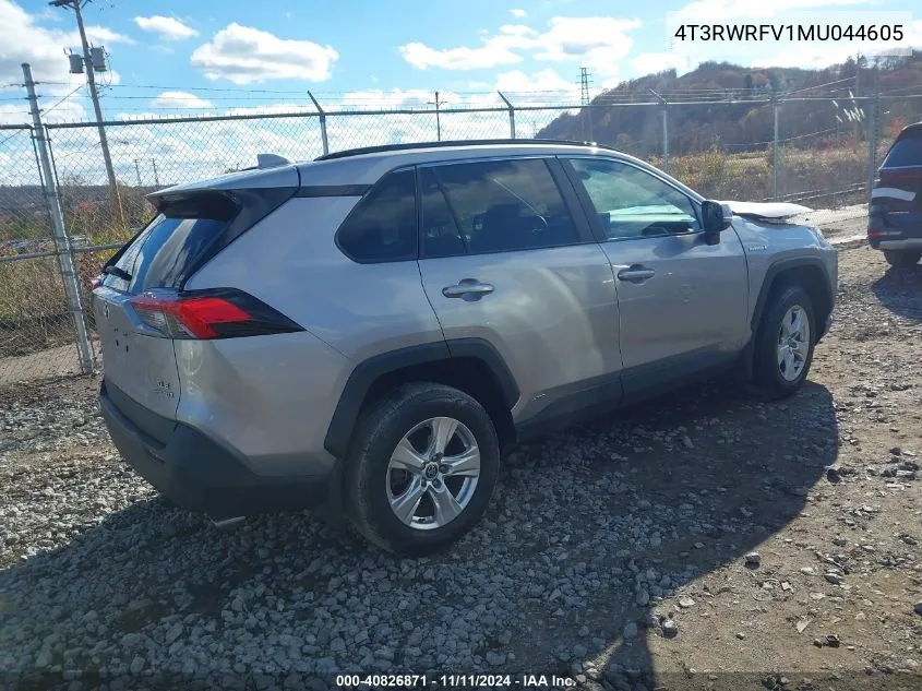 2021 Toyota Rav4 Hybrid Xle VIN: 4T3RWRFV1MU044605 Lot: 40826871