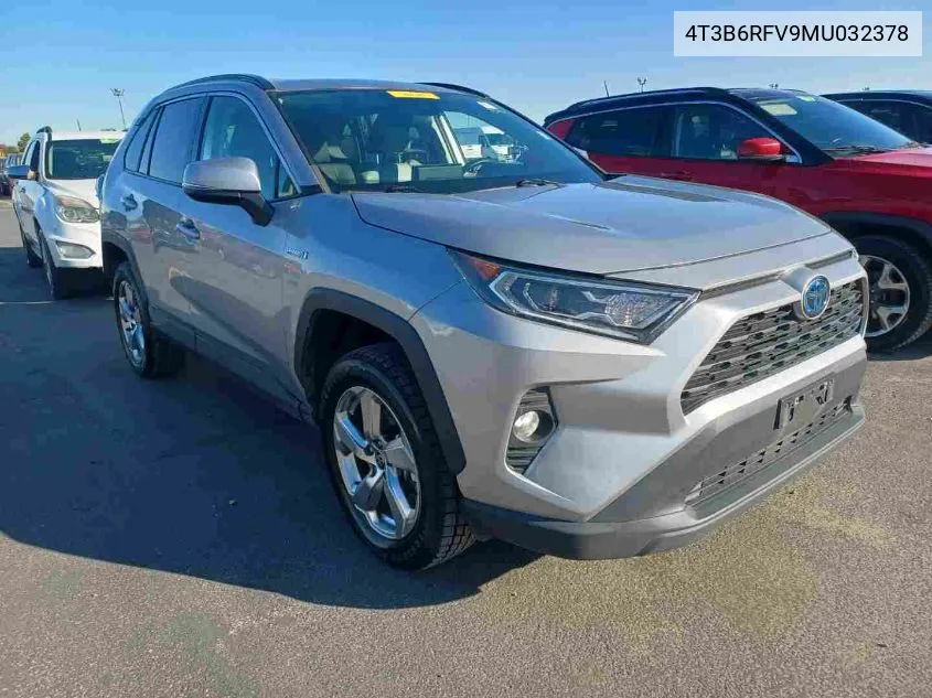 2021 Toyota Rav4 Xle Premium/Xse VIN: 4T3B6RFV9MU032378 Lot: 40827093