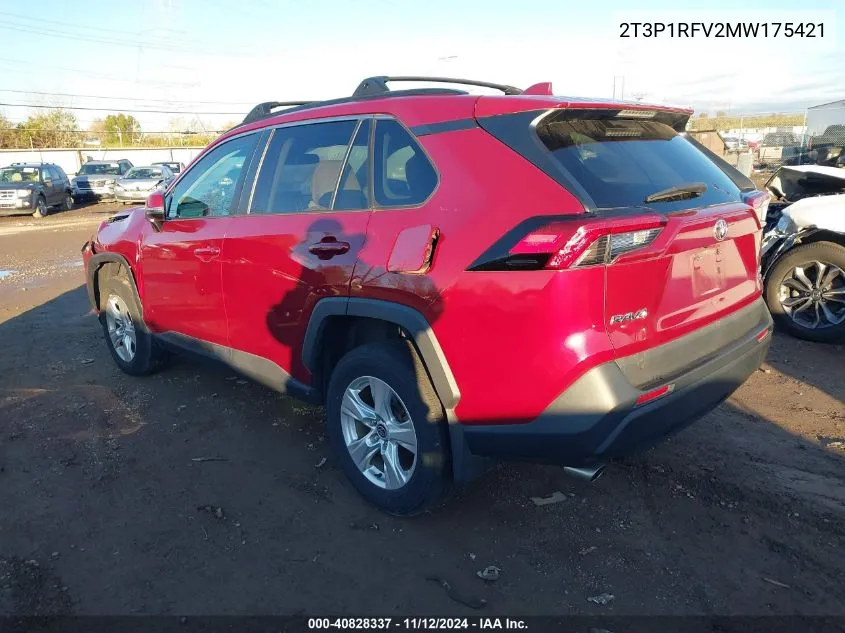 2T3P1RFV2MW175421 2021 Toyota Rav4 Xle