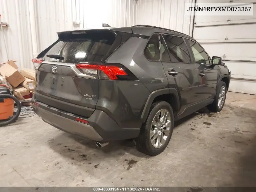 2021 Toyota Rav4 Limited VIN: JTMN1RFVXMD073367 Lot: 40833194