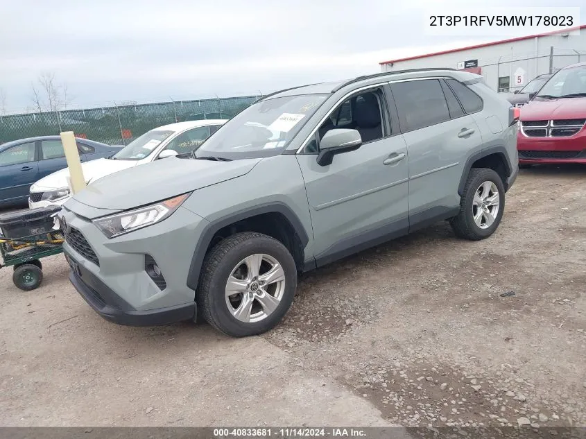 2021 Toyota Rav4 Xle VIN: 2T3P1RFV5MW178023 Lot: 40833681