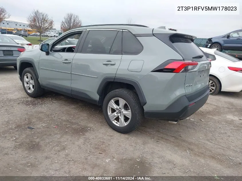 2021 Toyota Rav4 Xle VIN: 2T3P1RFV5MW178023 Lot: 40833681