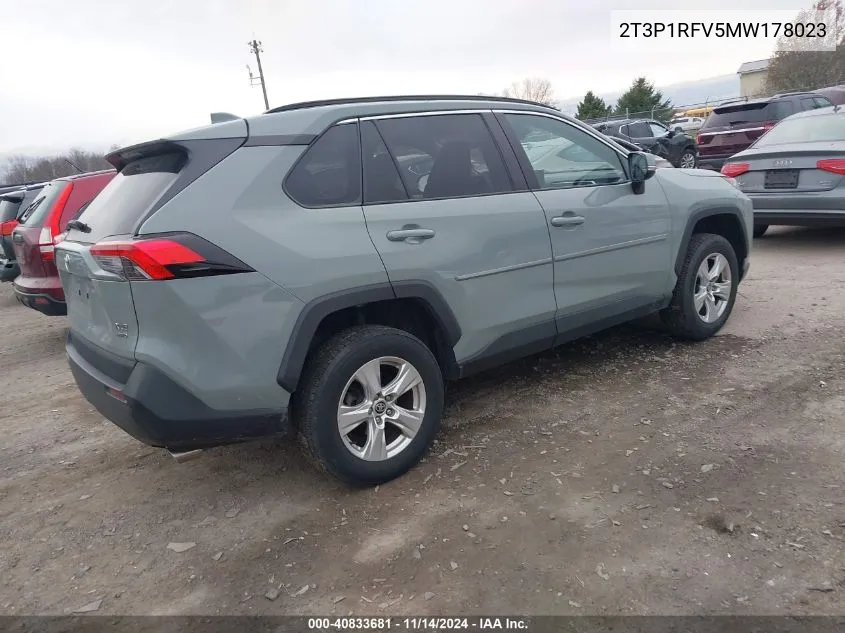 2021 Toyota Rav4 Xle VIN: 2T3P1RFV5MW178023 Lot: 40833681