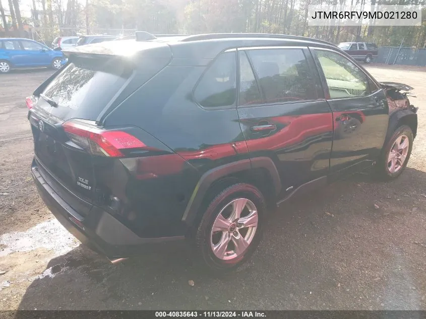 2021 Toyota Rav4 Hybrid Xle VIN: JTMR6RFV9MD021280 Lot: 40835643