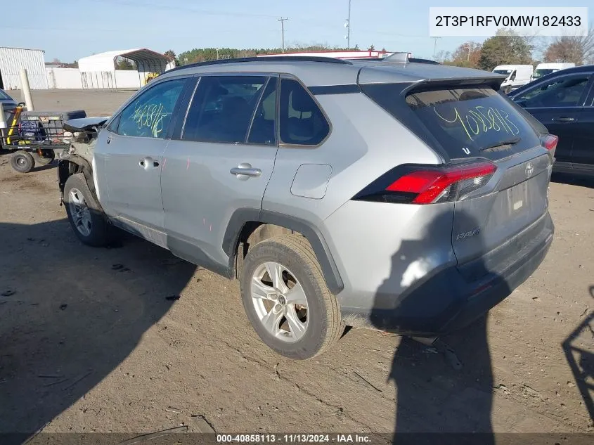 2021 Toyota Rav4 Xle VIN: 2T3P1RFV0MW182433 Lot: 40858113