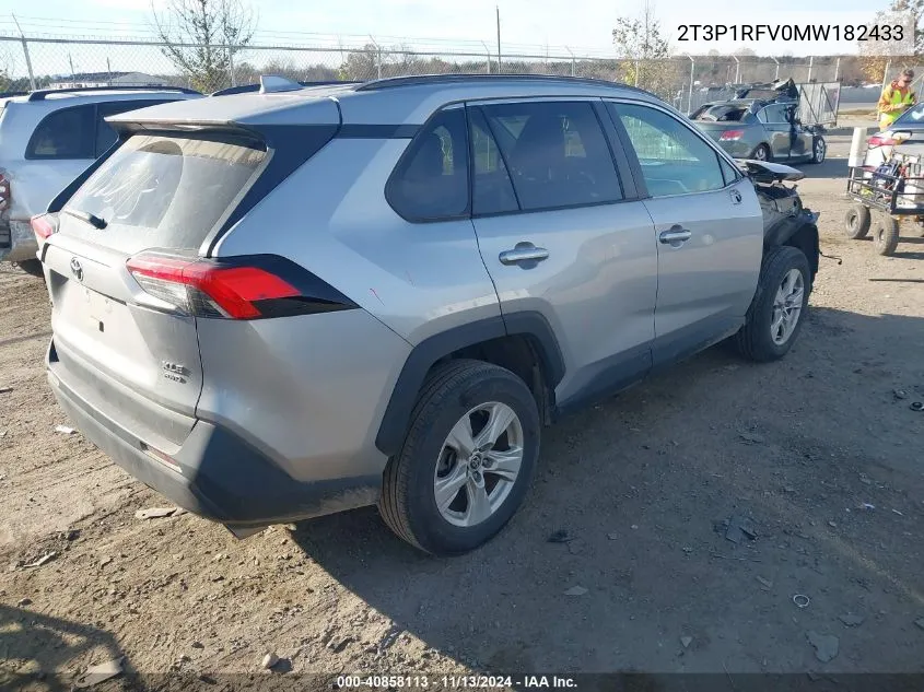 2021 Toyota Rav4 Xle VIN: 2T3P1RFV0MW182433 Lot: 40858113