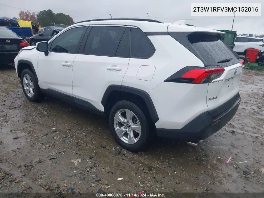 2021 Toyota Rav4 Xle VIN: 2T3W1RFV3MC152016 Lot: 40868075