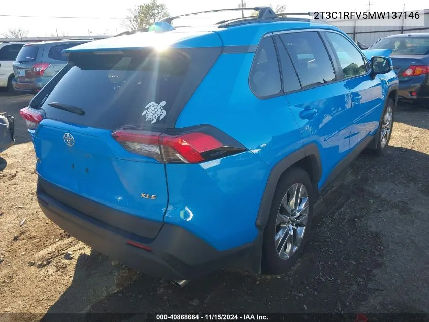 2021 Toyota Rav4 Xle Premium VIN: 2T3C1RFV5MW137146 Lot: 40868664