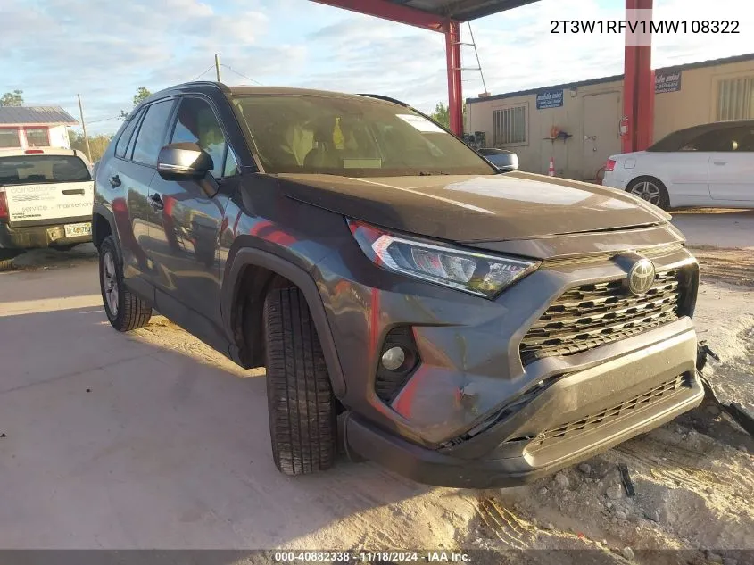 2021 Toyota Rav4 Xle VIN: 2T3W1RFV1MW108322 Lot: 40882338