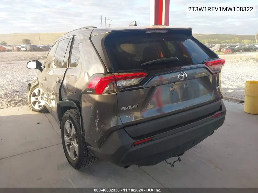 2021 Toyota Rav4 Xle VIN: 2T3W1RFV1MW108322 Lot: 40882338