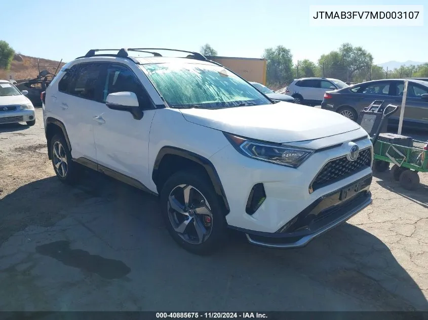 2021 Toyota Rav4 Prime Se VIN: JTMAB3FV7MD003107 Lot: 40885675