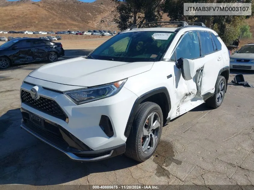 2021 Toyota Rav4 Prime Se VIN: JTMAB3FV7MD003107 Lot: 40885675