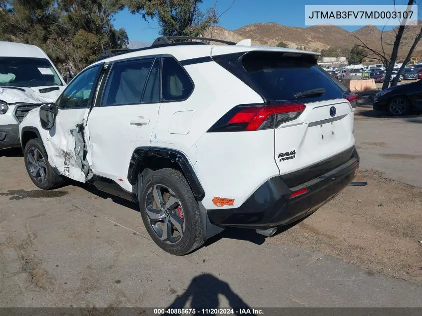 2021 Toyota Rav4 Prime Se VIN: JTMAB3FV7MD003107 Lot: 40885675