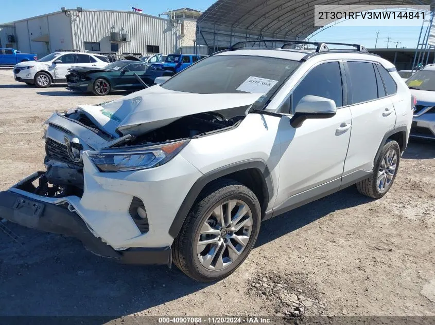 2021 Toyota Rav4 Xle Premium VIN: 2T3C1RFV3MW144841 Lot: 40907068