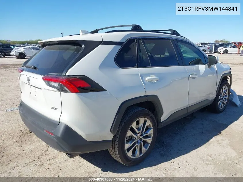 2021 Toyota Rav4 Xle Premium VIN: 2T3C1RFV3MW144841 Lot: 40907068