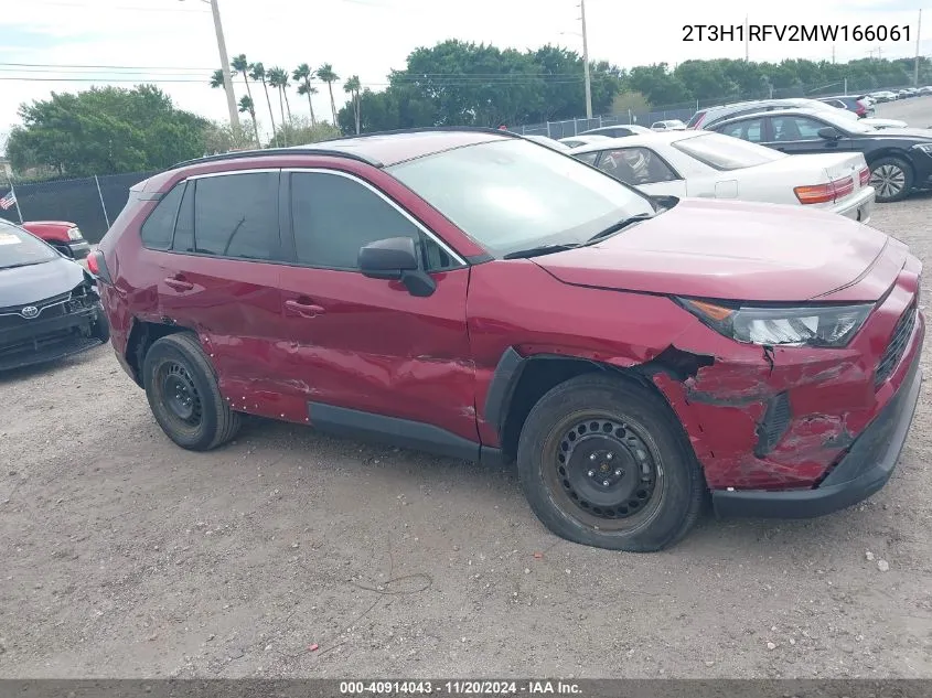 2021 Toyota Rav4 Le VIN: 2T3H1RFV2MW166061 Lot: 40914043