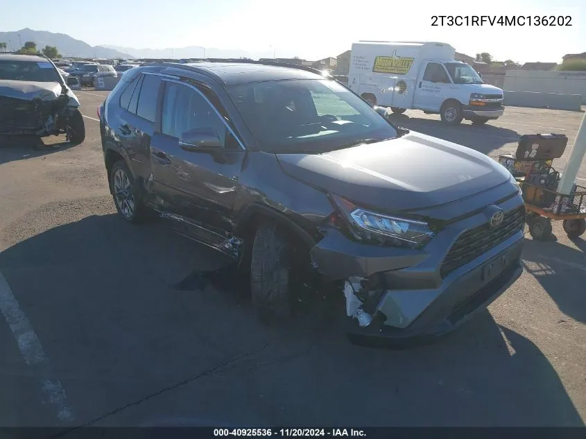 2021 Toyota Rav4 Xle Premium VIN: 2T3C1RFV4MC136202 Lot: 40925536