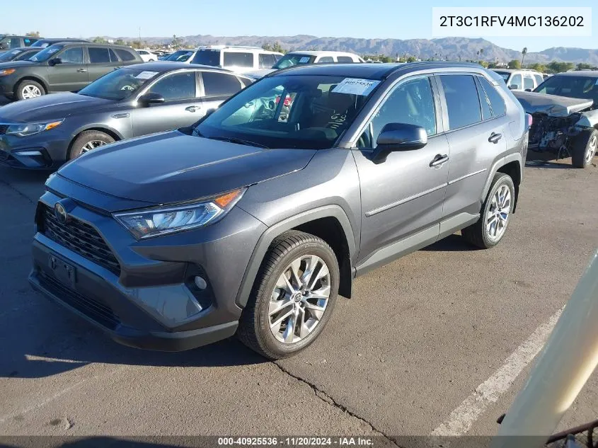 2021 Toyota Rav4 Xle Premium VIN: 2T3C1RFV4MC136202 Lot: 40925536