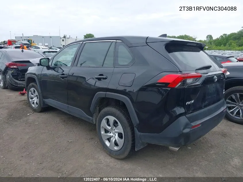 2022 Toyota Rav4 Le VIN: 2T3B1RFV0NC304088 Lot: 12022407