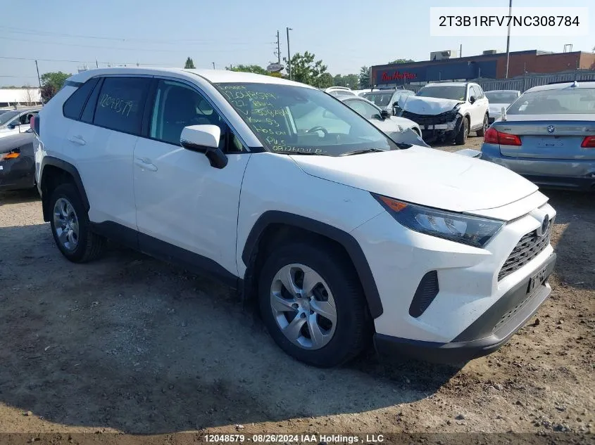 2022 Toyota Rav4 VIN: 2T3B1RFV7NC308784 Lot: 12048579