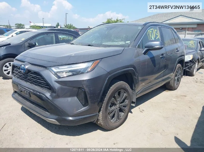 2022 Toyota Rav4 Se VIN: 2T34WRFV3NW136665 Lot: 12071511