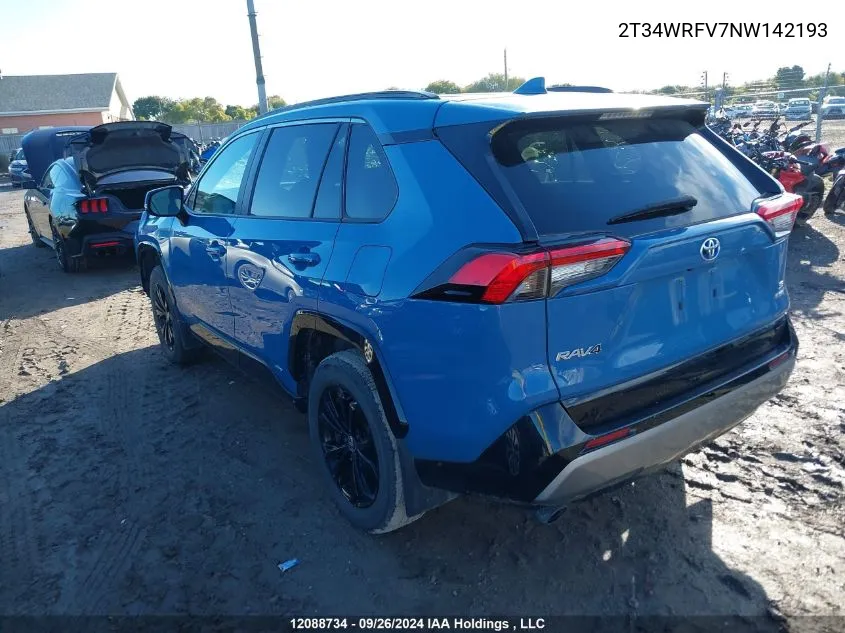 2022 Toyota Rav4 Se VIN: 2T34WRFV7NW142193 Lot: 12088734