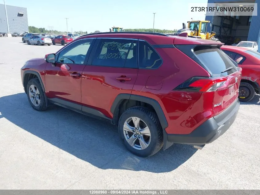 2022 Toyota Rav4 Xle/Xle Premium VIN: 2T3R1RFV8NW310069 Lot: 12088960