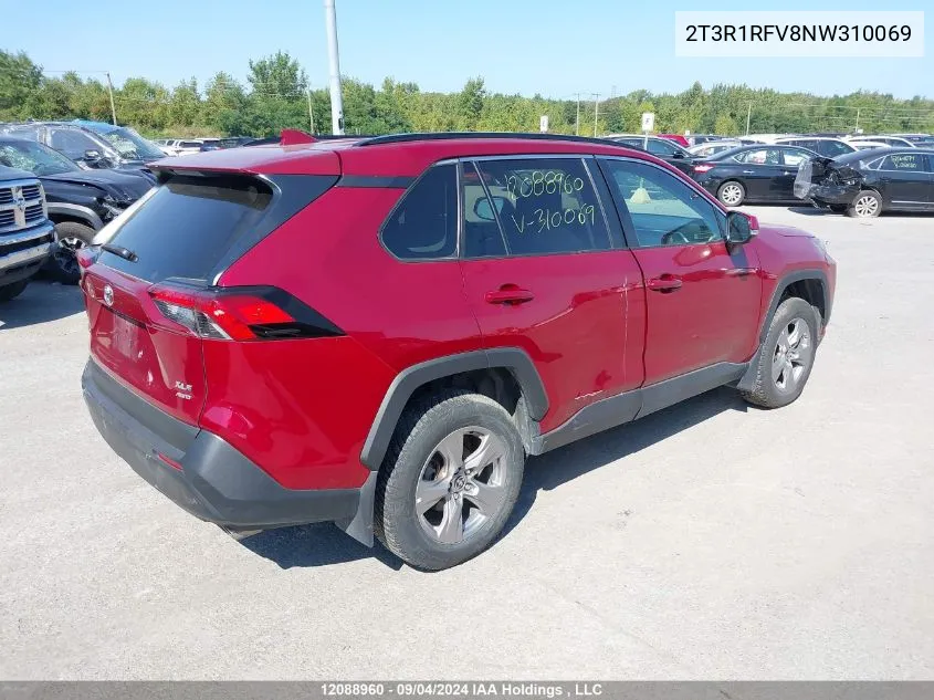 2022 Toyota Rav4 Xle/Xle Premium VIN: 2T3R1RFV8NW310069 Lot: 12088960