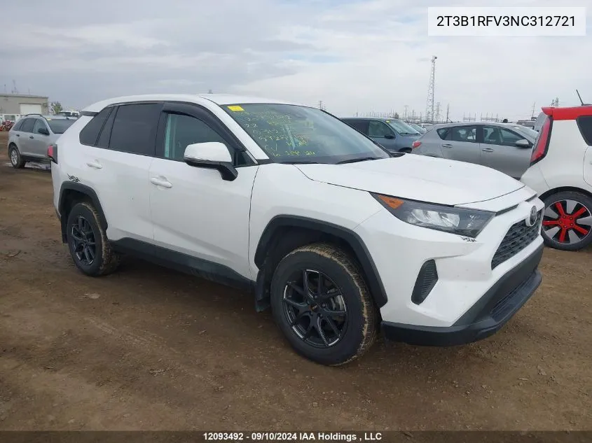 2022 Toyota Rav4 Le VIN: 2T3B1RFV3NC312721 Lot: 12093492