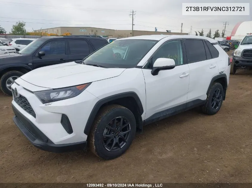 2022 Toyota Rav4 Le VIN: 2T3B1RFV3NC312721 Lot: 12093492