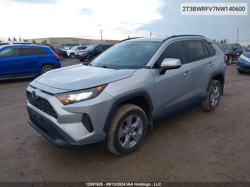 2022 Toyota Rav4 Hybrid Le VIN: 2T3BWRFV7NW140600 Lot: 12097625