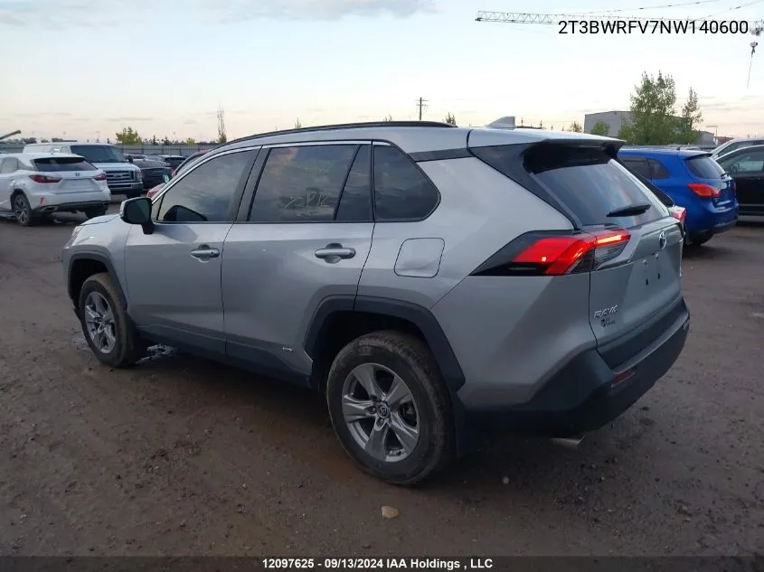 2022 Toyota Rav4 Hybrid Le VIN: 2T3BWRFV7NW140600 Lot: 12097625