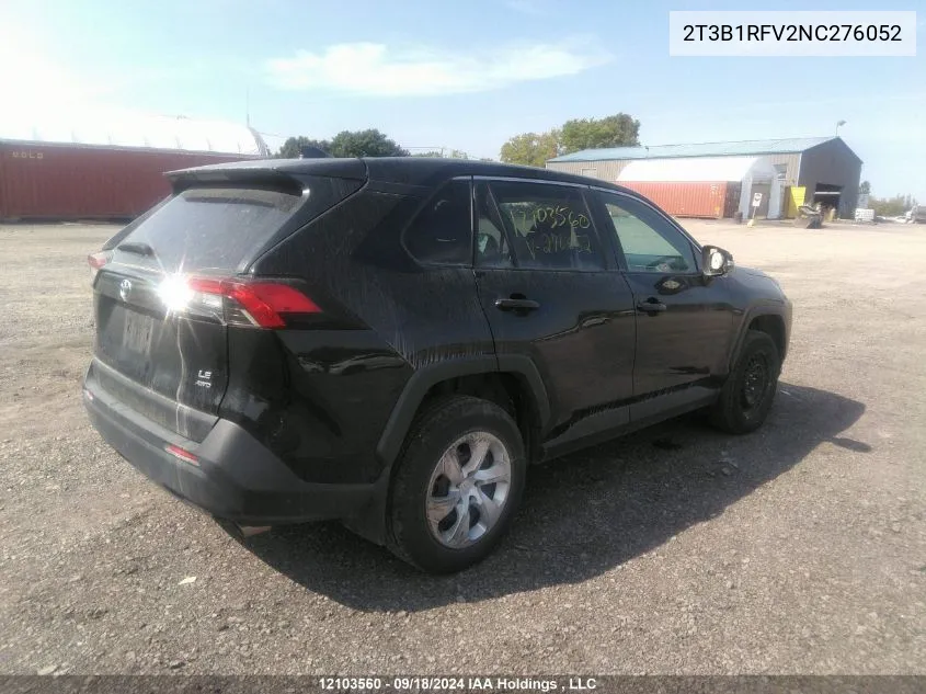 2T3B1RFV2NC276052 2022 Toyota Rav4 Le