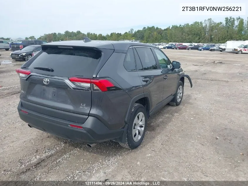 2022 Toyota Rav4 Le VIN: 2T3B1RFV0NW256221 Lot: 12111496