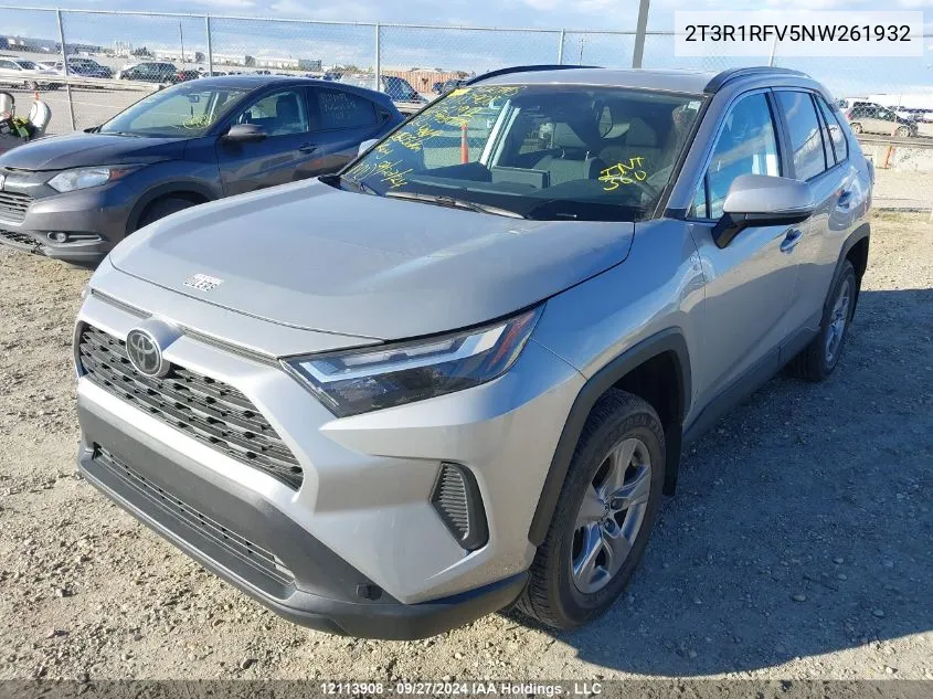 2022 Toyota Rav4 Xle/Xle Premium VIN: 2T3R1RFV5NW261932 Lot: 12113908