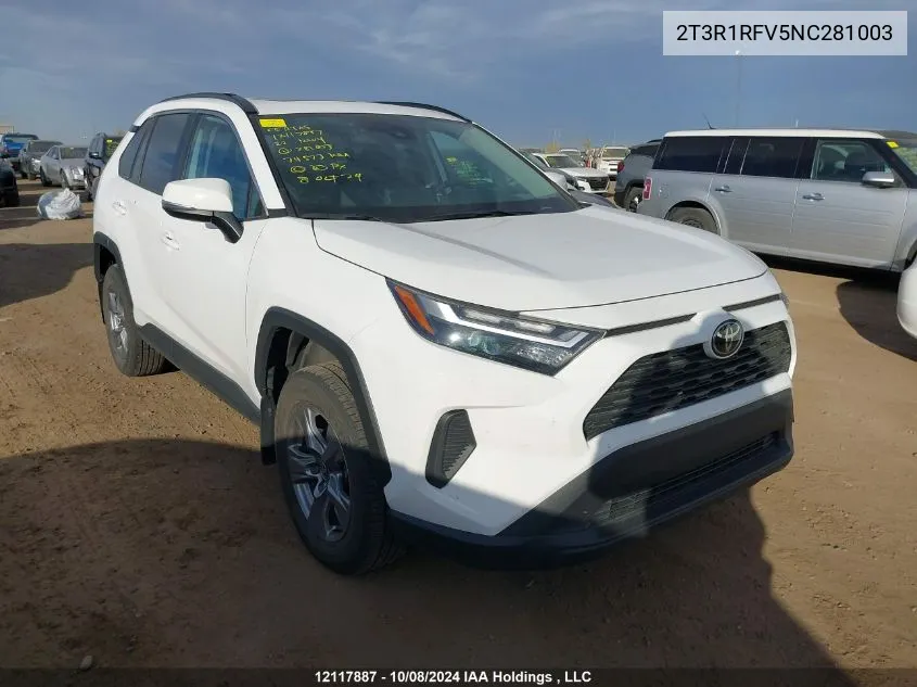 2022 Toyota Rav4 Xle/Xle Premium VIN: 2T3R1RFV5NC281003 Lot: 12117887